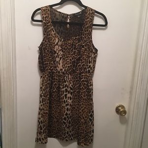 Cheetah print tank dress, with cinched waist.